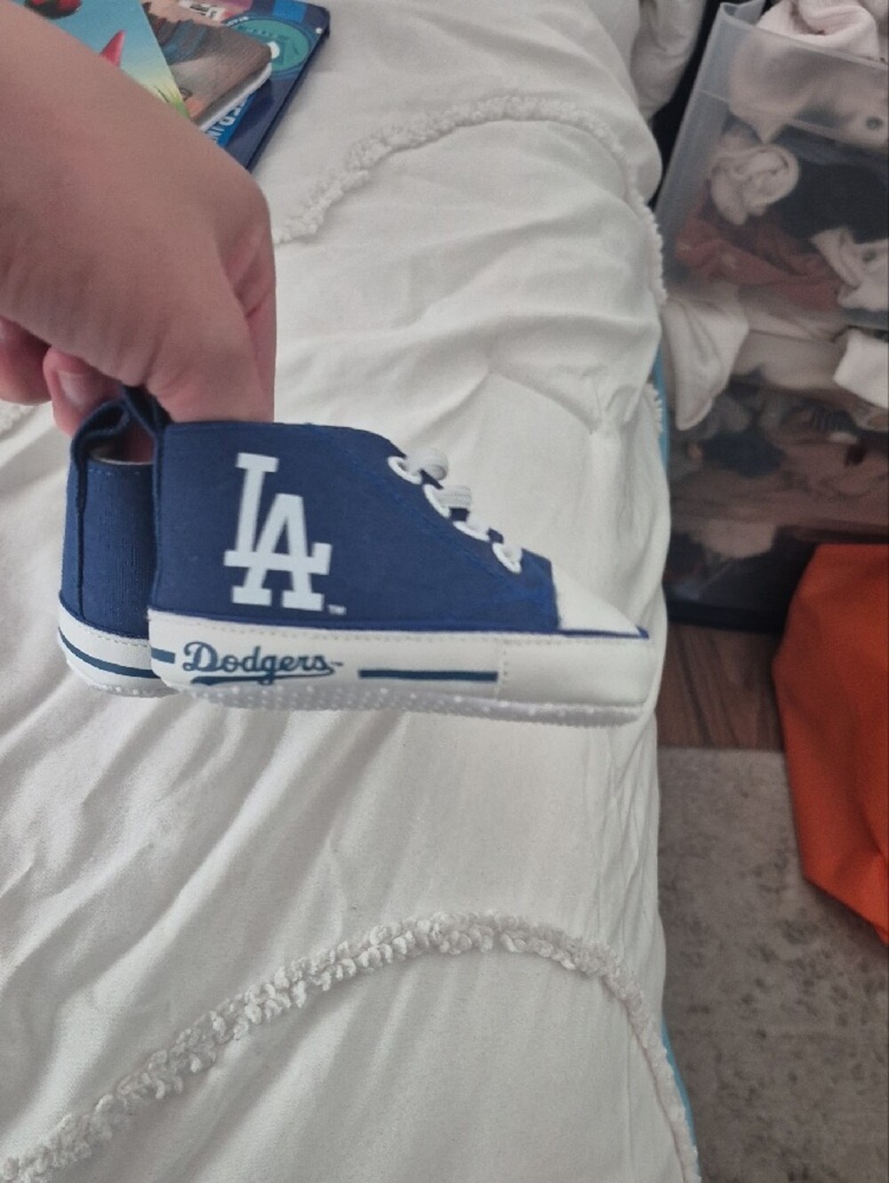 Fanatics Blue LA Dodger Canvas Baby Sneakers with White Accents - Picture 5 of 6